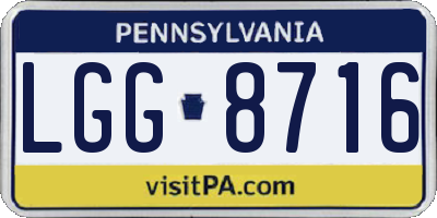 PA license plate LGG8716