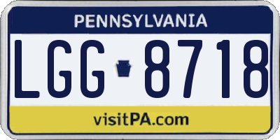 PA license plate LGG8718
