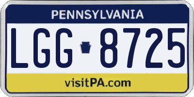 PA license plate LGG8725