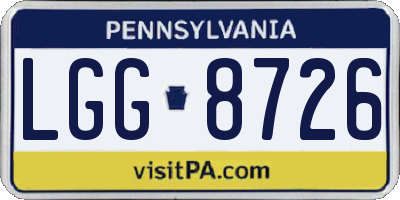 PA license plate LGG8726
