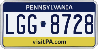 PA license plate LGG8728