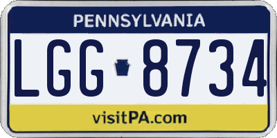 PA license plate LGG8734