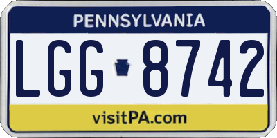 PA license plate LGG8742