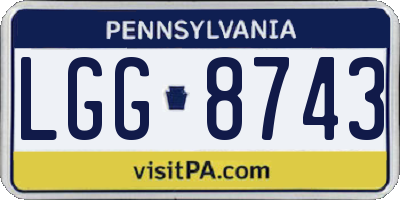 PA license plate LGG8743