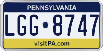 PA license plate LGG8747