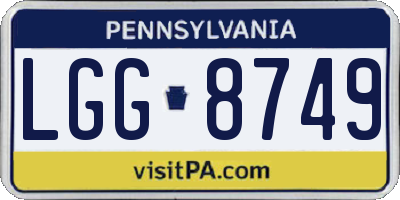PA license plate LGG8749