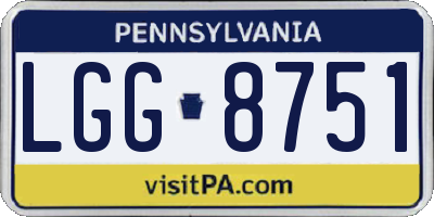 PA license plate LGG8751