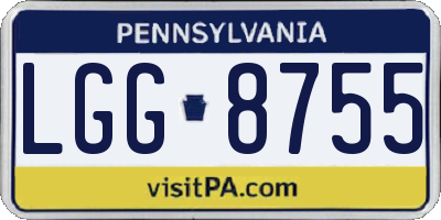 PA license plate LGG8755