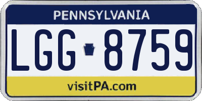 PA license plate LGG8759