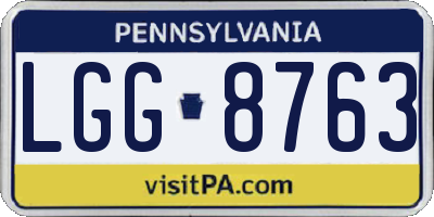 PA license plate LGG8763