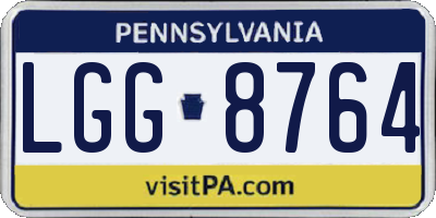 PA license plate LGG8764
