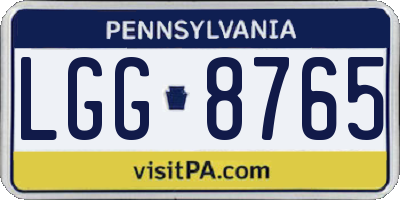 PA license plate LGG8765
