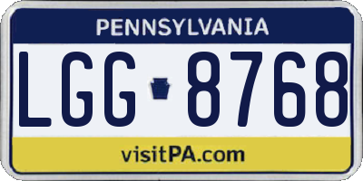 PA license plate LGG8768