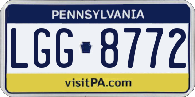 PA license plate LGG8772