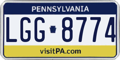 PA license plate LGG8774