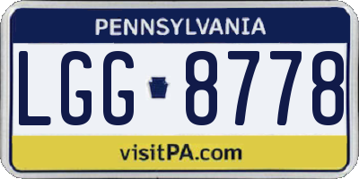 PA license plate LGG8778