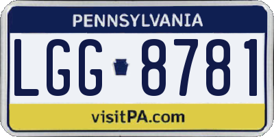 PA license plate LGG8781