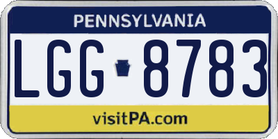 PA license plate LGG8783