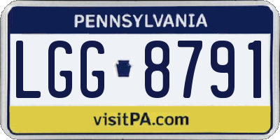 PA license plate LGG8791