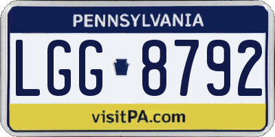 PA license plate LGG8792