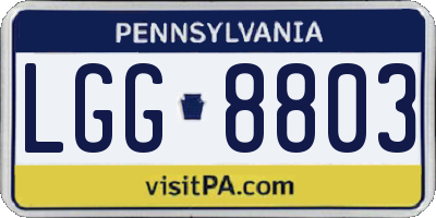 PA license plate LGG8803