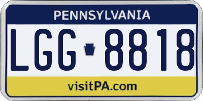 PA license plate LGG8818