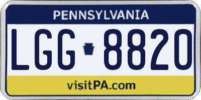 PA license plate LGG8820