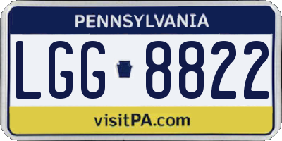 PA license plate LGG8822