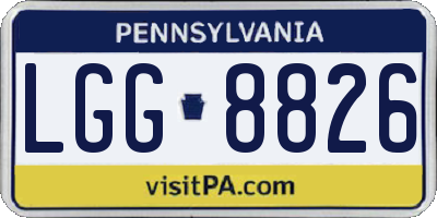 PA license plate LGG8826