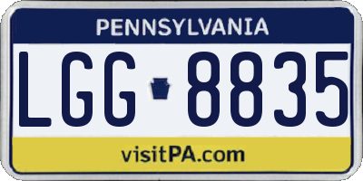 PA license plate LGG8835
