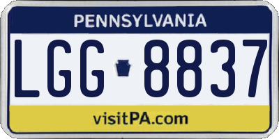 PA license plate LGG8837