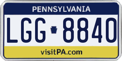 PA license plate LGG8840