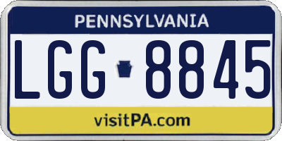 PA license plate LGG8845
