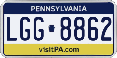 PA license plate LGG8862