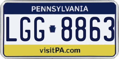 PA license plate LGG8863