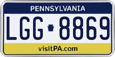 PA license plate LGG8869