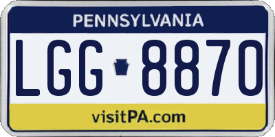 PA license plate LGG8870
