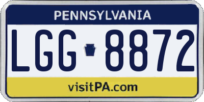 PA license plate LGG8872