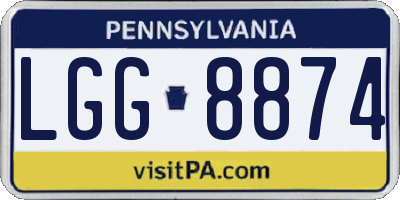 PA license plate LGG8874