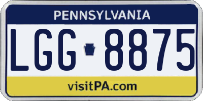 PA license plate LGG8875