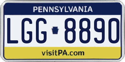 PA license plate LGG8890