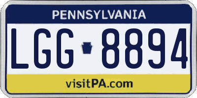 PA license plate LGG8894
