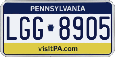 PA license plate LGG8905