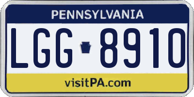 PA license plate LGG8910