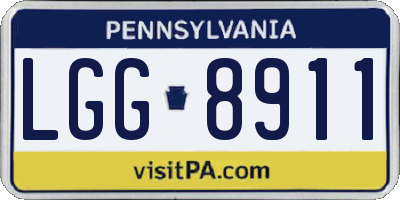 PA license plate LGG8911