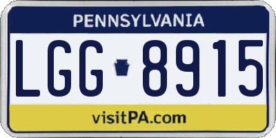 PA license plate LGG8915