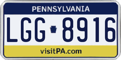PA license plate LGG8916
