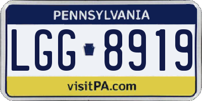 PA license plate LGG8919