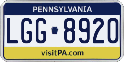 PA license plate LGG8920