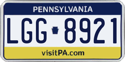PA license plate LGG8921